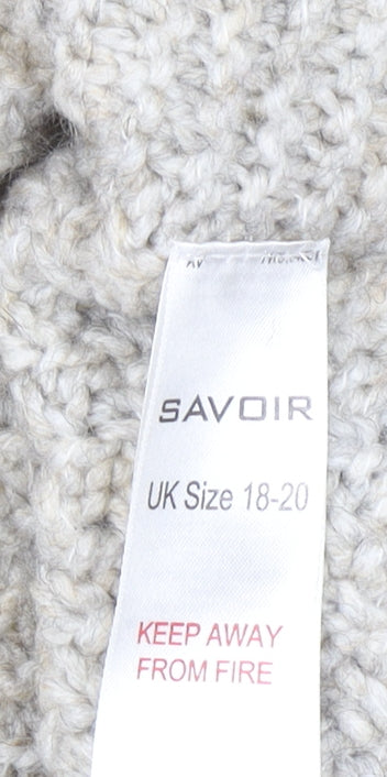 Womens UK Size 18 Savoir Beige Cape Jumper