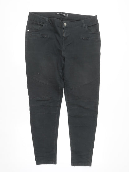 Womens UK Size 16 Denim Co Slim Fit Skinny Black Jeans