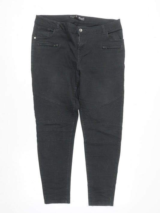 Womens UK Size 16 Denim Co Slim Fit Skinny Black Jeans