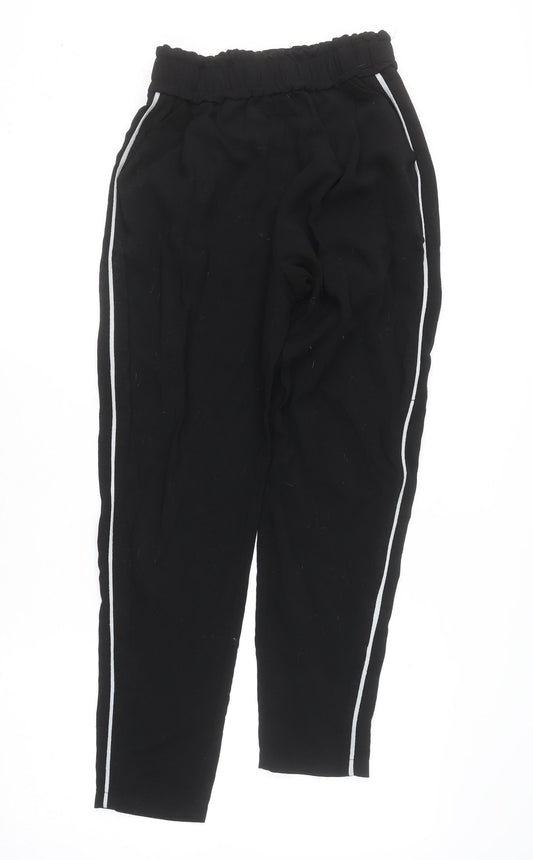 Womens UK Size S Style London Regular Fit Jogger Black Trousers