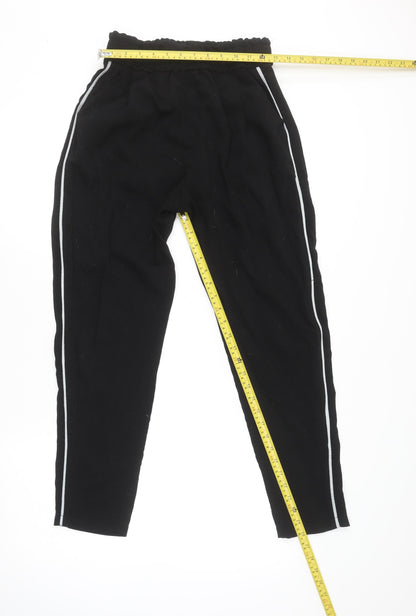 Womens UK Size S Style London Regular Fit Jogger Black Trousers