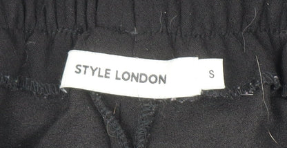 Womens UK Size S Style London Regular Fit Jogger Black Trousers