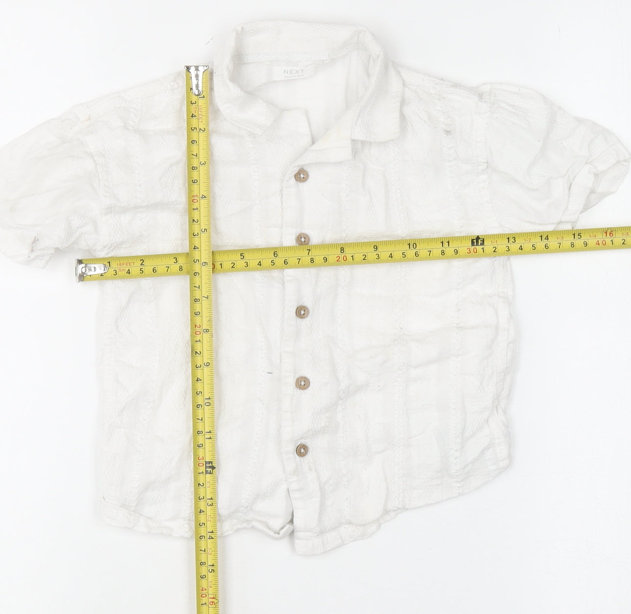Boys UK Size 2-3 Years NEXT White Basic Button-Up