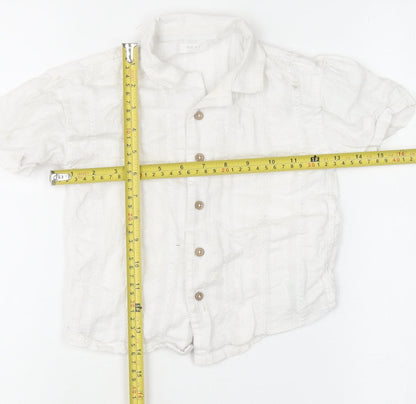 Boys UK Size 2-3 Years NEXT White Basic Button-Up