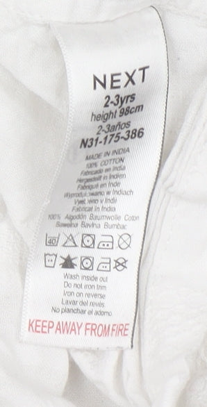 Boys UK Size 2-3 Years NEXT White Basic Button-Up