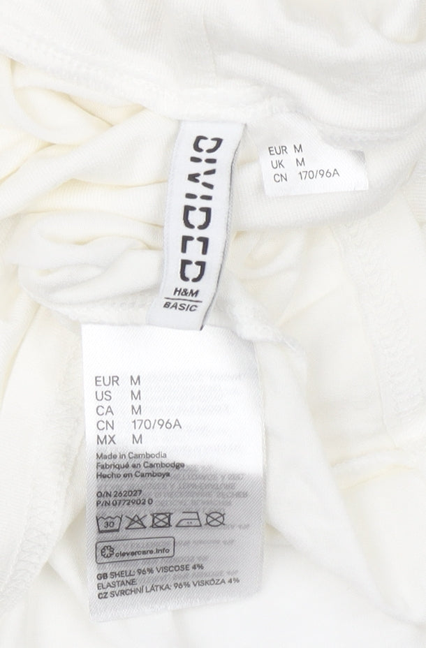 Womens UK Size M H&M White Basic T-Shirt