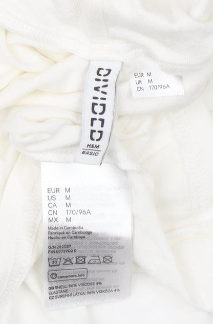 Womens UK Size M H&M White Basic T-Shirt