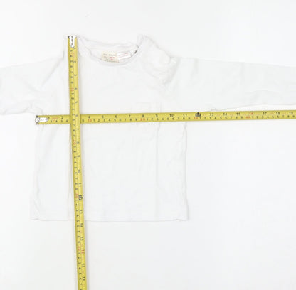 Zara Boys White Long Sleeve Cotton Basic T-Shirt 18-24 Months
