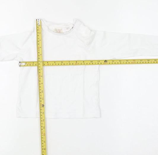 Zara Boys White Long Sleeve Cotton Basic T-Shirt 18-24 Months