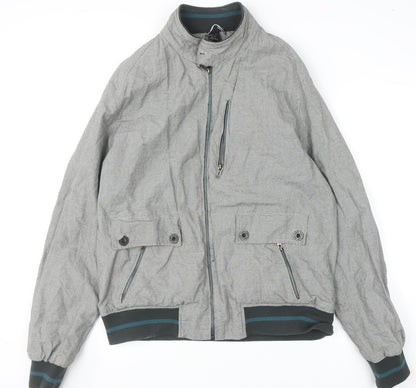 Mens UK Size XL Zara Man Grey Bomber Jacket