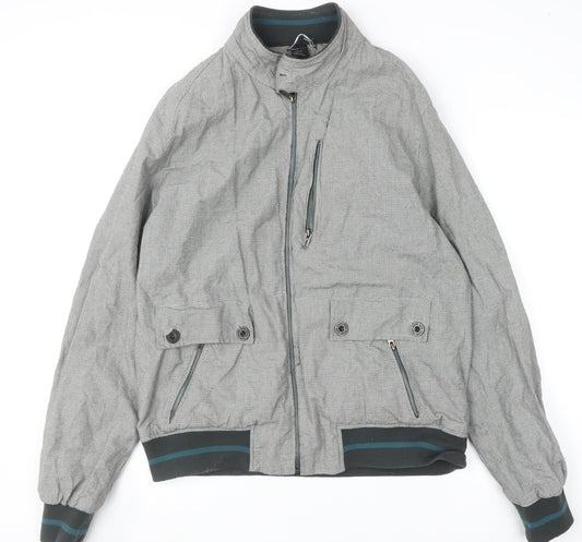 Mens UK Size XL Zara Man Grey Bomber Jacket