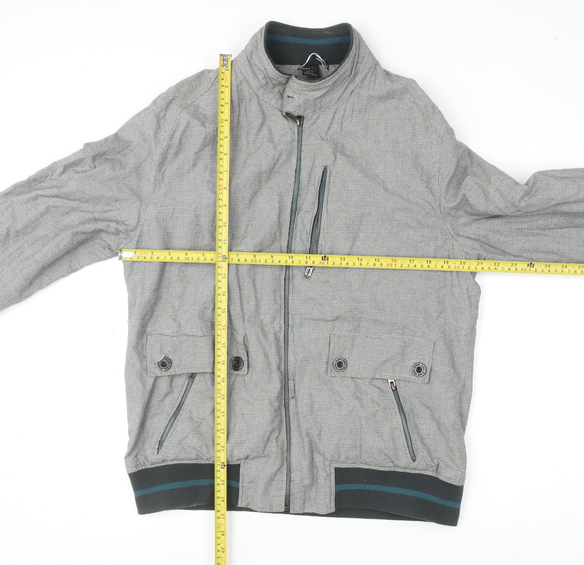 Mens UK Size XL Zara Man Grey Bomber Jacket