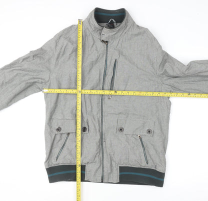 Mens UK Size XL Zara Man Grey Bomber Jacket