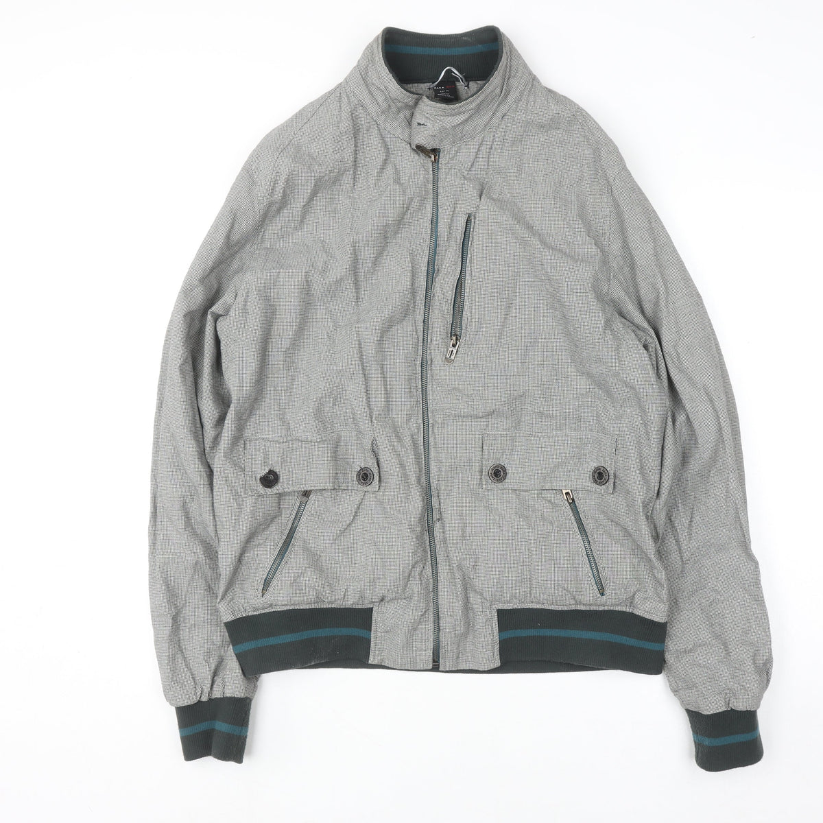 Mens UK Size XL Zara Man Grey Bomber Jacket