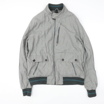 Mens UK Size XL Zara Man Grey Bomber Jacket