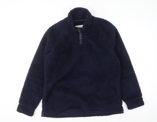 Fat Face Women's Navy 1/4 Zip Fleece Pullover Sweatshirt Size 14