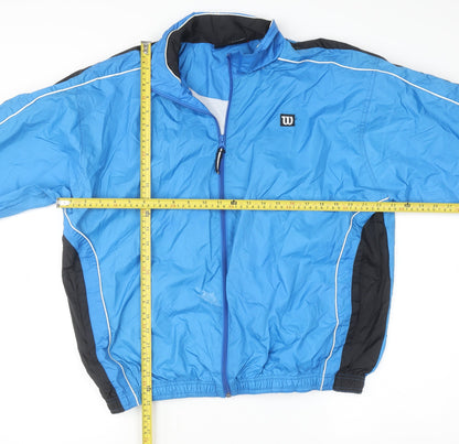 Mens UK Size L Wilson Blue Windbreaker Coat