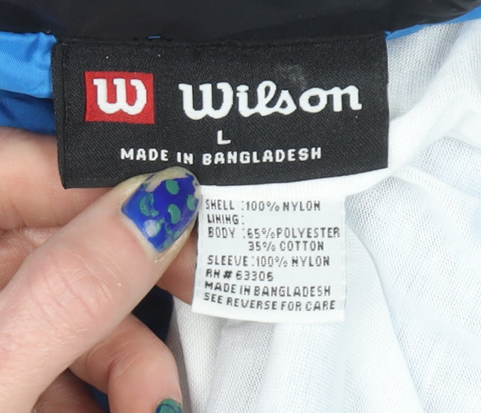 Mens UK Size L Wilson Blue Windbreaker Coat