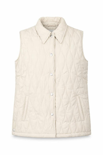 Womens UK Size S Pure & Natural Beige Quilted Coat