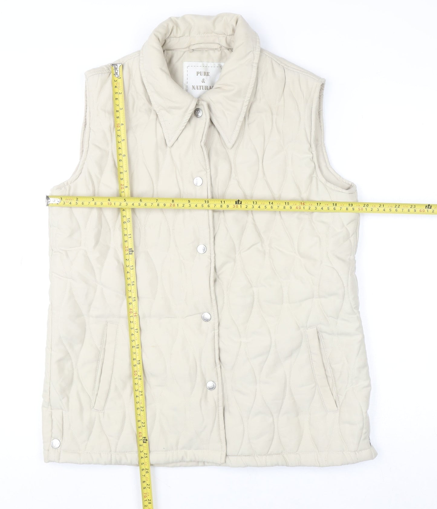 Womens UK Size S Pure & Natural Beige Quilted Coat