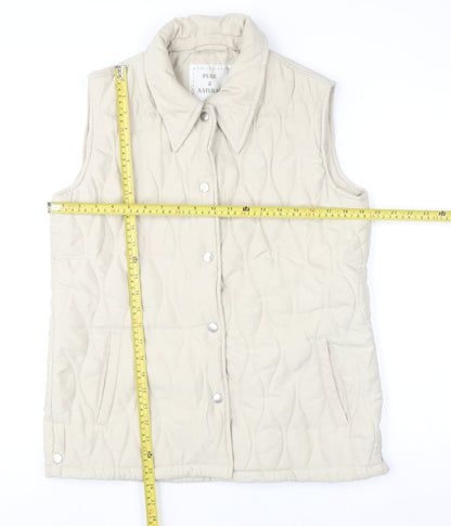 Womens UK Size S Pure & Natural Beige Quilted Coat