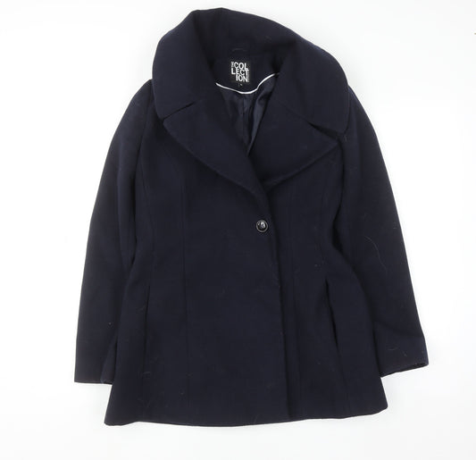 Womens UK Size 10 Debenhams Blue Overcoat