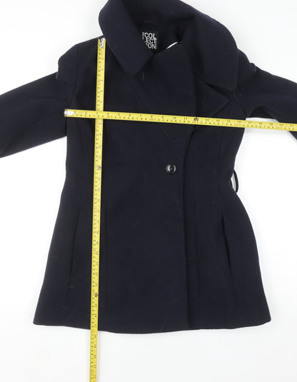 Womens UK Size 10 Debenhams Blue Overcoat