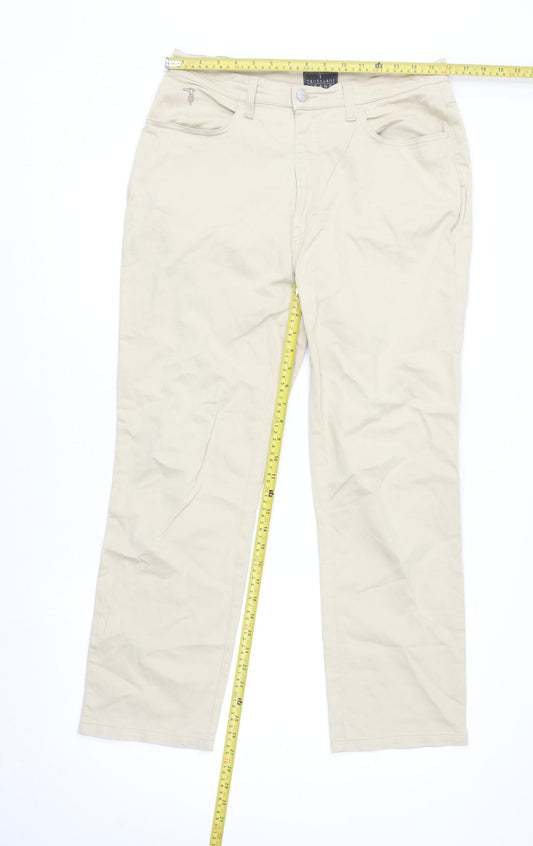 Mens UK Size 36 Trussardi Regular Fit Straight Beige Jeans
