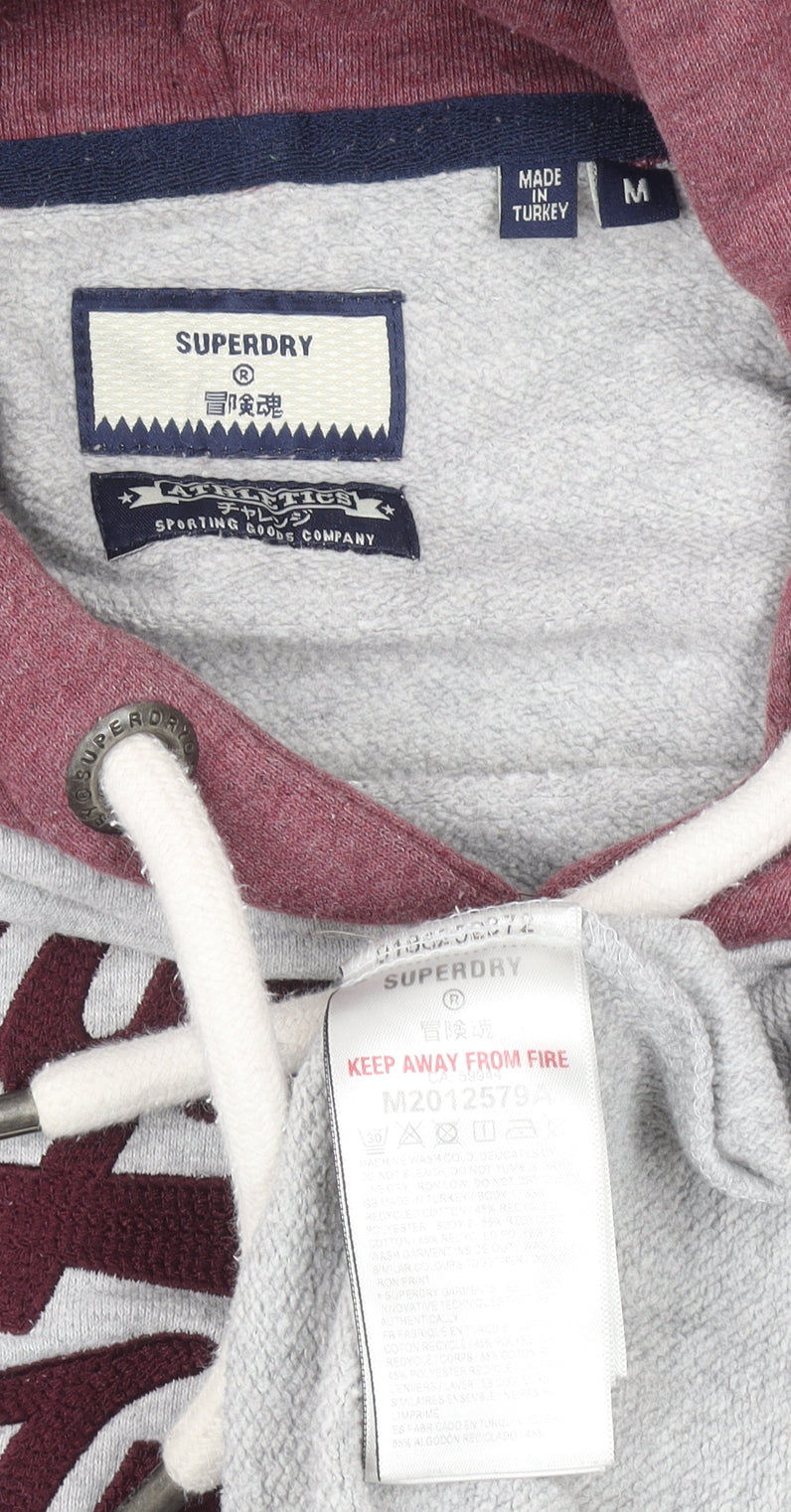 Mens UK Size M Superdry Grey Pullover Hoodie
