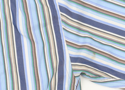 Daniel Grahame Drifter Men's Blue Striped Short Sleeve Cotton Shirt M
