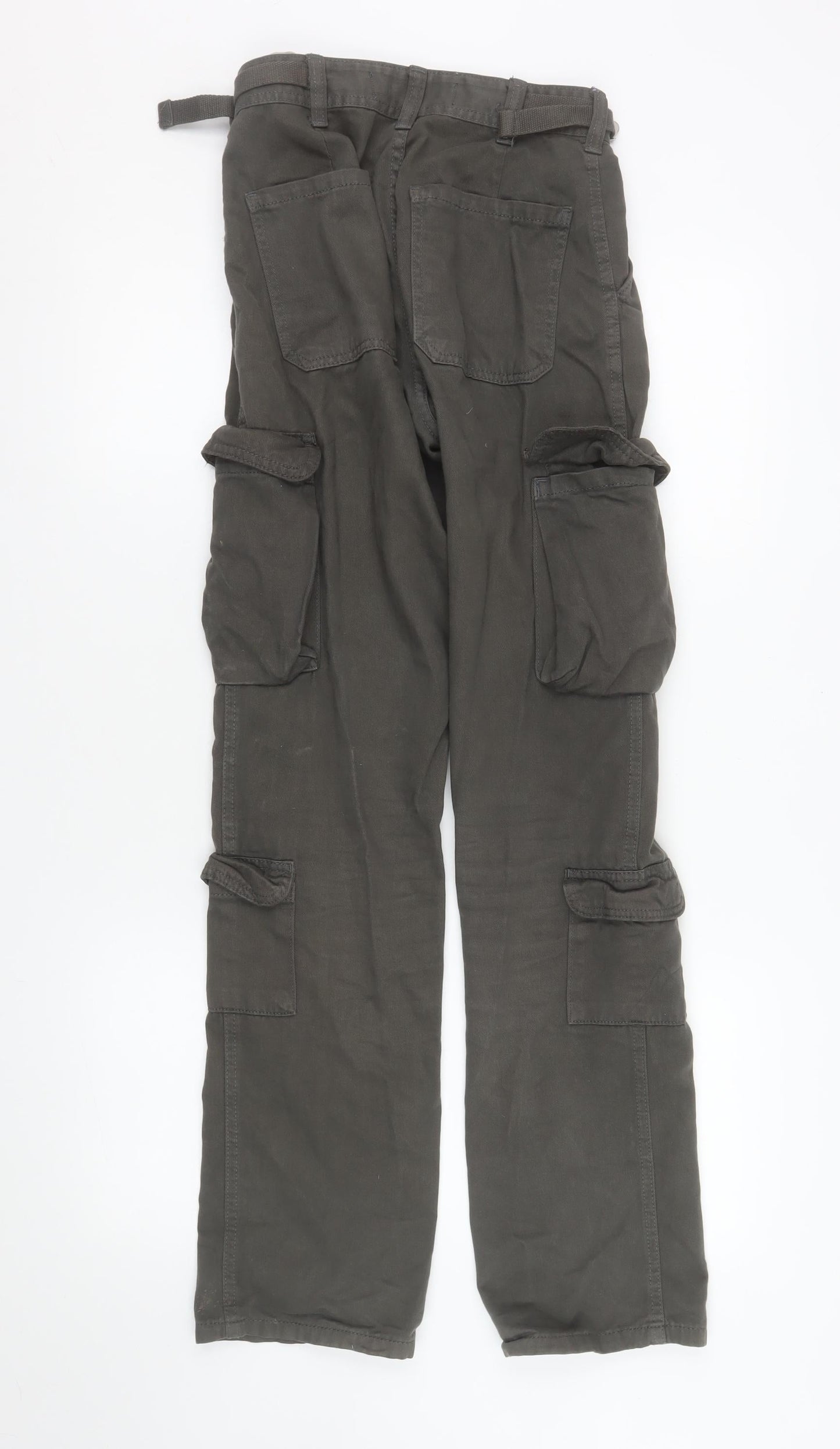 Womens UK Size 4 Stradivarius Regular Fit Cargo Green Trousers