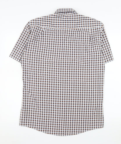DG’s Drifter Men’s Brown Checked Short Sleeve Button-Up Shirt M