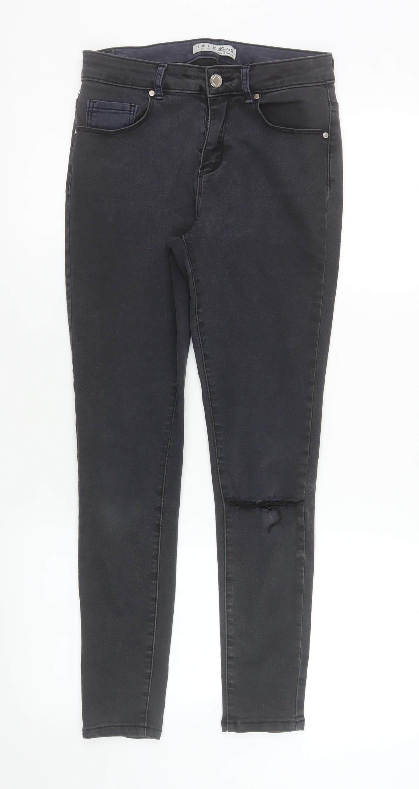 Womens UK Size 10 Denim Co Slim Fit Skinny Black Jeans