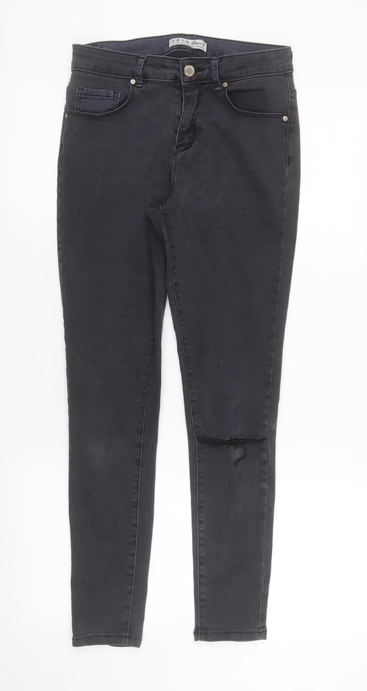 Womens UK Size 10 Denim Co Slim Fit Skinny Black Jeans