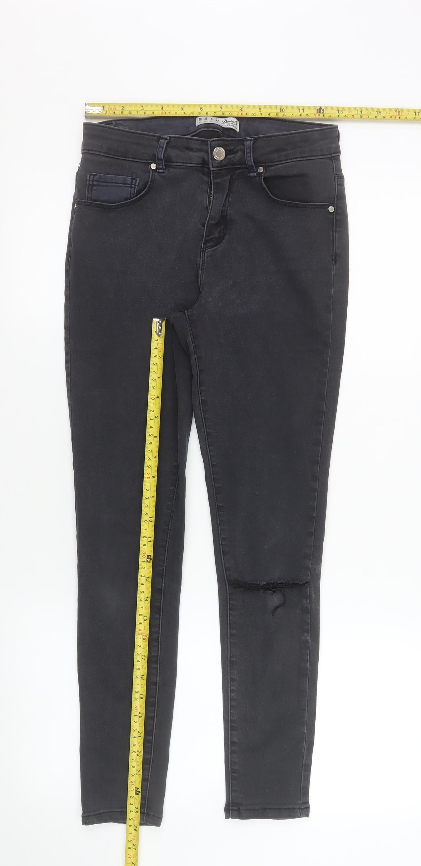 Womens UK Size 10 Denim Co Slim Fit Skinny Black Jeans