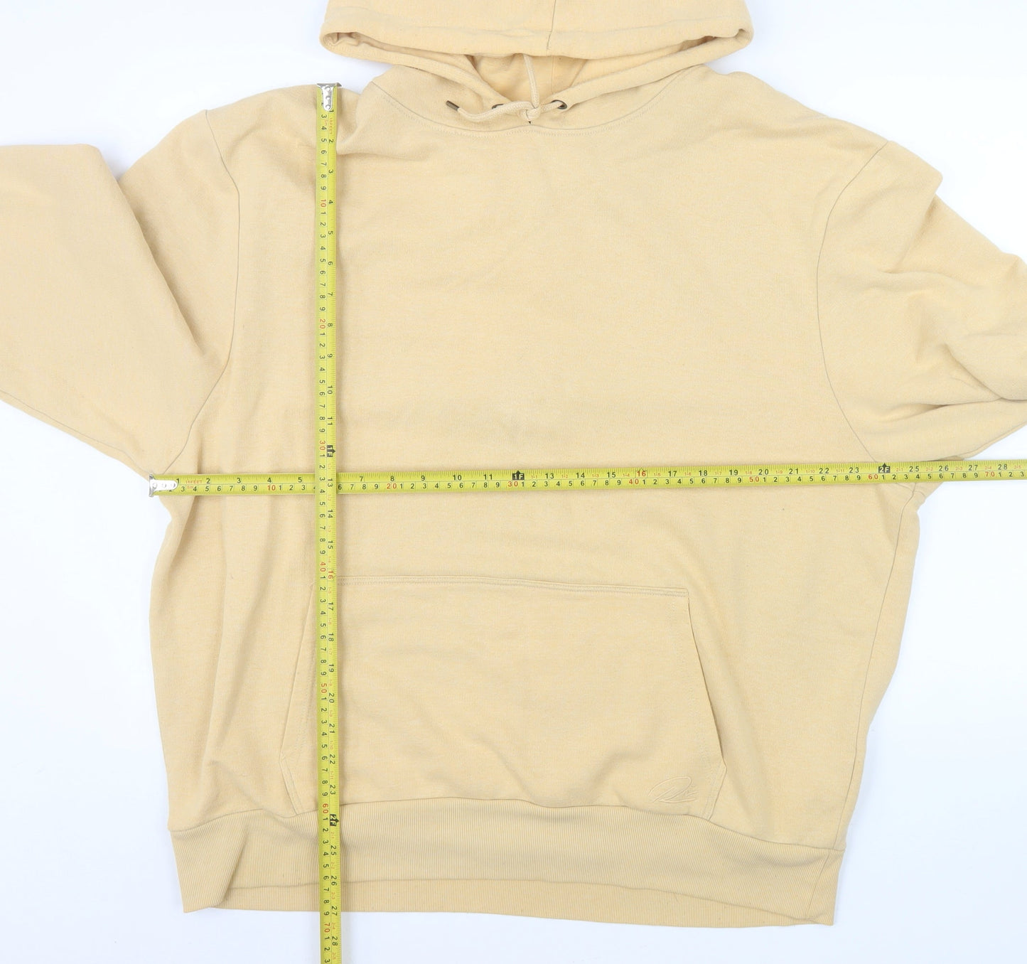 Mens UK Size XL River Island Beige Pullover Hoodie