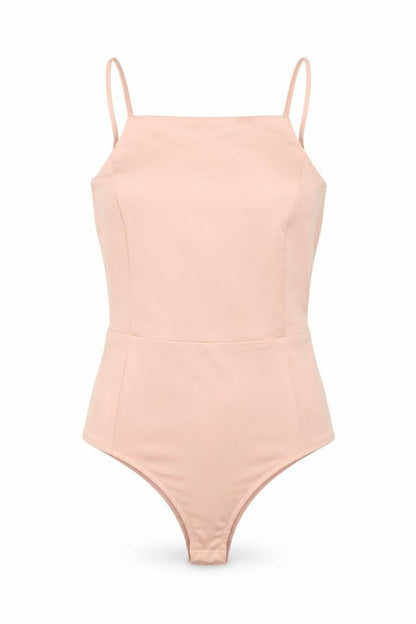 Womens UK Size S Honey Punch One-Piece Beige Bodysuit