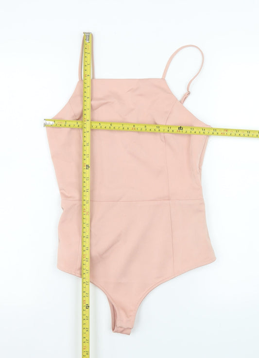 Womens UK Size S Honey Punch One-Piece Beige Bodysuit