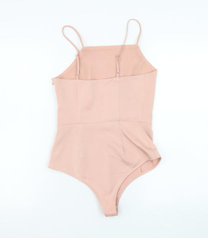 Womens UK Size S Honey Punch One-Piece Beige Bodysuit