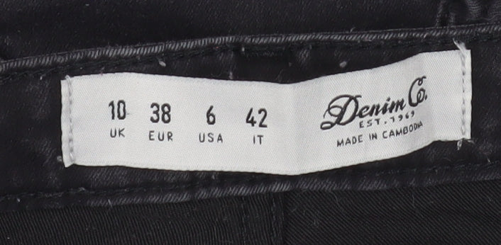 Womens UK Size 10 Denim Co Slim Fit Skinny Black Jeans