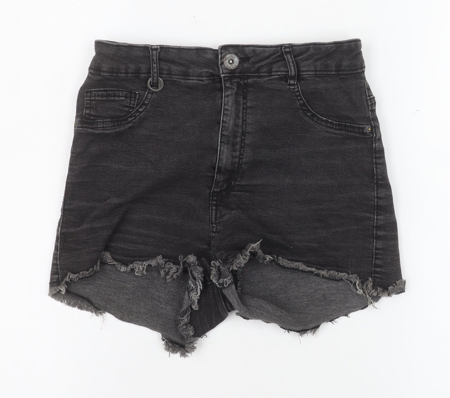 Womens UK Size 8 Bershka Slim Fit Cut-Off Shorts