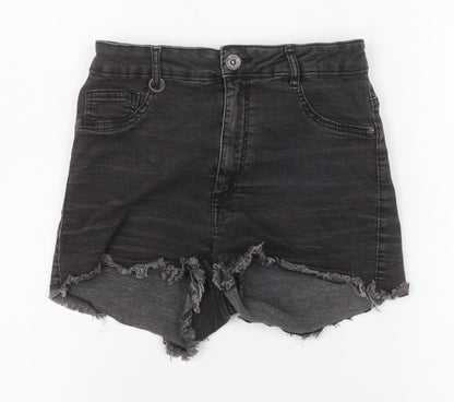 Womens UK Size 8 Bershka Slim Fit Cut-Off Shorts