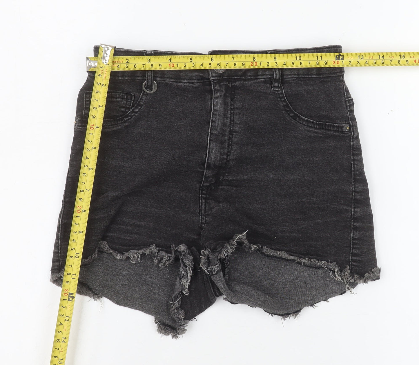 Womens UK Size 8 Bershka Slim Fit Cut-Off Shorts