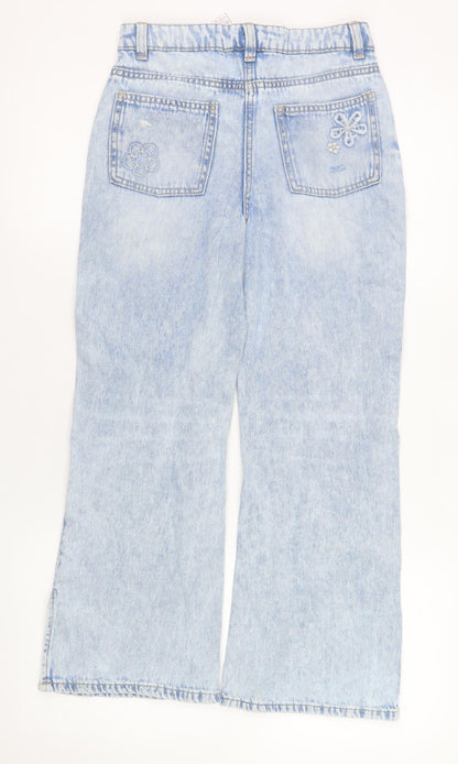Next Girls Blue Embroidered Butterfly Straight Jeans 11 Years