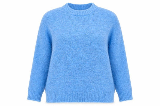 Front view of Gerard Women Blue Crew Neck Long Sleeve jumper, size 16
