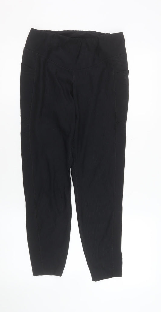 Womens UK Size L Old Navy Slim Fit Ankle Black Leggings
