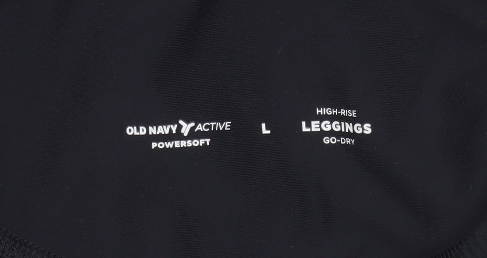 Womens UK Size L Old Navy Slim Fit Ankle Black Leggings
