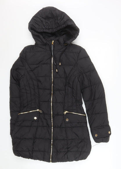 Womens UK Size 8 ELLE Black Puffer Jacket