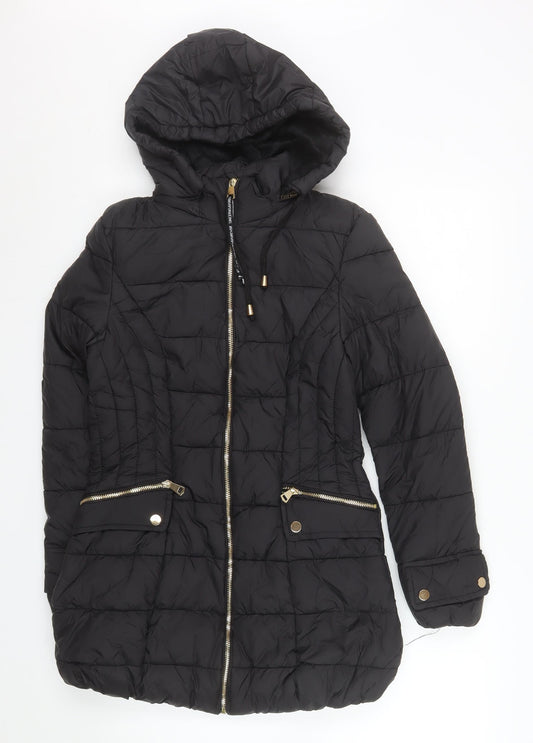 Womens UK Size 8 ELLE Black Puffer Jacket