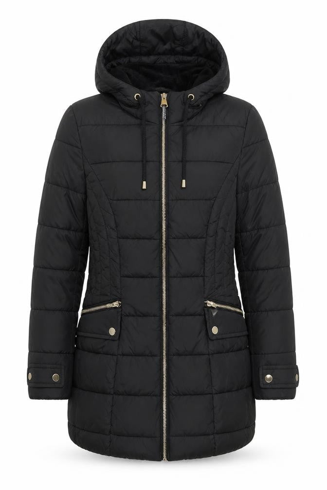 Womens UK Size 8 ELLE Black Puffer Jacket